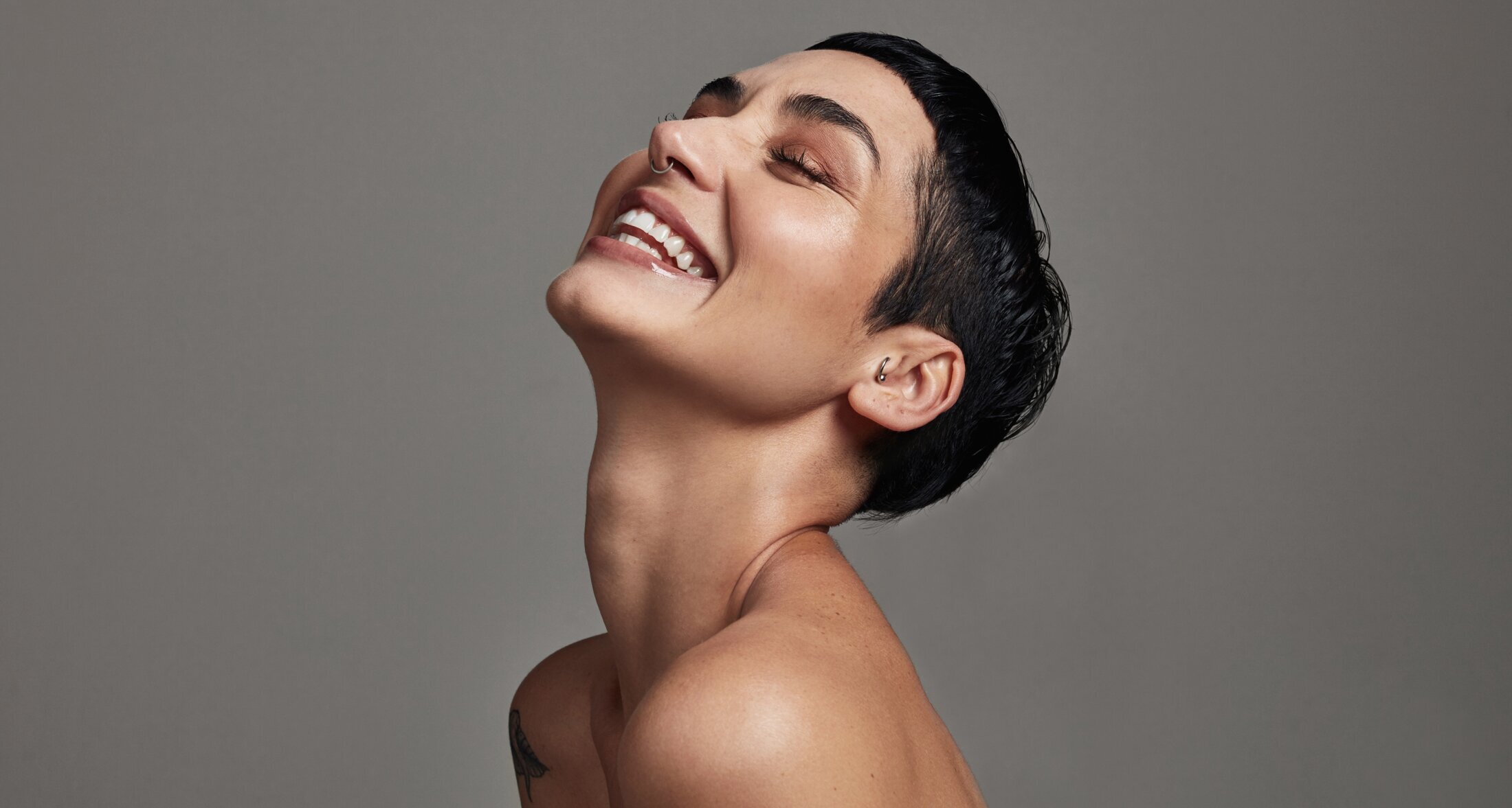 dentist patient model laughing